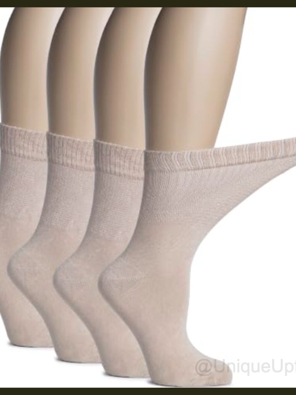 Diabetic Socks Women Bamboo Rayon Loose Fit Crew Soft 4 Pairs Non Binding